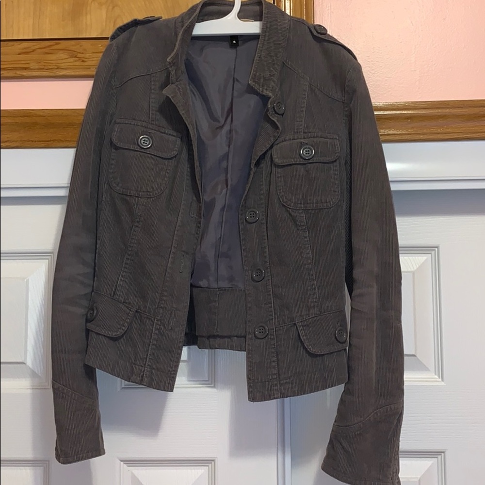 Grey corduroy blazer jacket